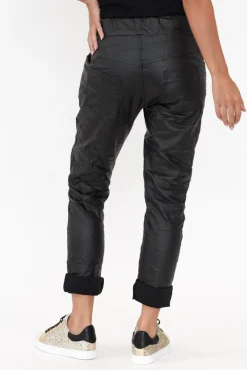 Pants<La Strada Munich Black Wet Look Stretch Pant