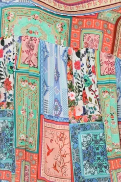 Shirts<Inoa Murphy Red Abstract Puff Sleeve Silk Shirt