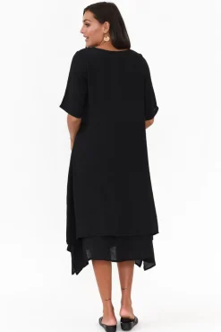 Cotton Dresses<La Mode Nala Black Layers Dress