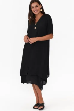 Cotton Dresses<La Mode Nala Black Layers Dress