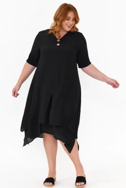 Cotton Dresses<La Mode Nala Black Layers Dress
