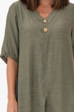 Cotton Dresses<La Mode Nala Khaki Layers Dress