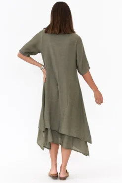 Cotton Dresses<La Mode Nala Khaki Layers Dress