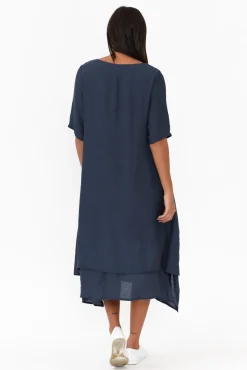 Cotton Dresses<La Mode Nala Navy Layers Dress