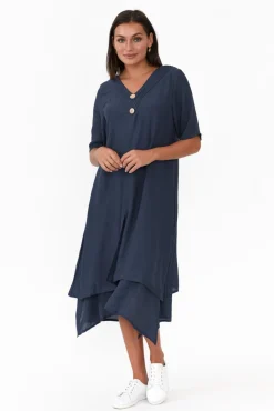 Cotton Dresses<La Mode Nala Navy Layers Dress