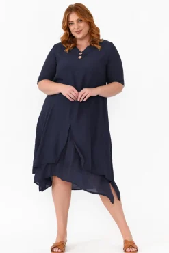 Cotton Dresses<La Mode Nala Navy Layers Dress
