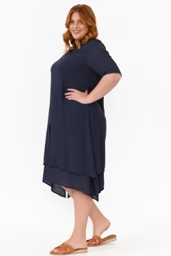 Cotton Dresses<La Mode Nala Navy Layers Dress