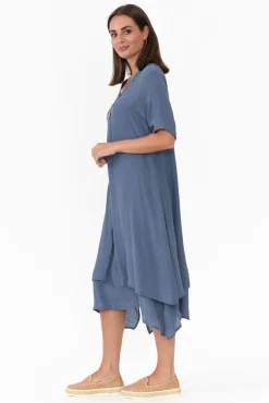 Cotton Dresses<La Mode Nala Vintage Blue Layers Dress