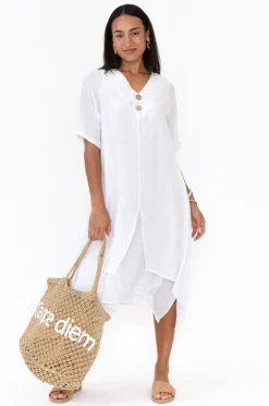 Cotton Dresses<La Mode Nala White Layers Dress