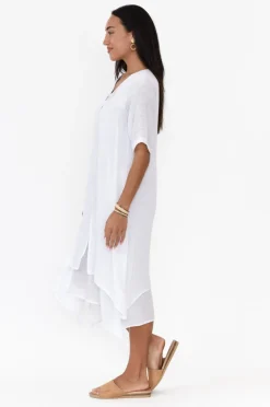 Cotton Dresses<La Mode Nala White Layers Dress