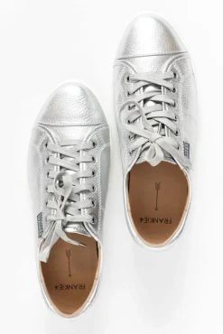 Leather Sneakers<Frankie4 Nat Ii Silver Tumbled Sneaker