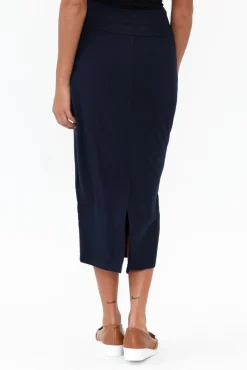 Skirts<Lou Lou Navy Bamboo Maxi Tube Skirt