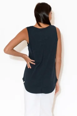 Cotton Tops<Elm Navy Cotton Scoop Tank