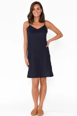 Slips<Orientique Navy Cotton Slip Dress