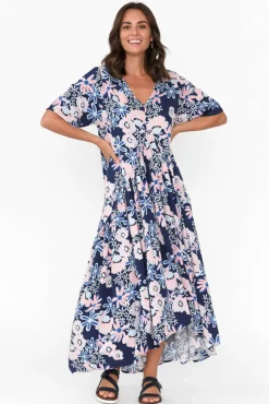 Maxi Dresses<Pq Navy Floral Peak Maxi Dress