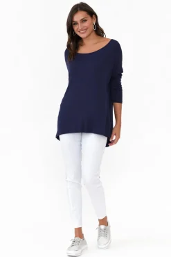 Sleeved Tops<Betty Basics Navy Milan 3/4 Sleeve Top