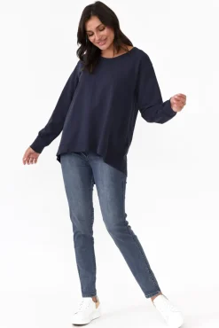 Cotton Tops<3rd Story Newhaven Navy Cotton Jumper