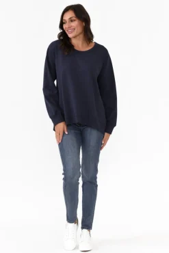 Cotton Tops<3rd Story Newhaven Navy Cotton Jumper