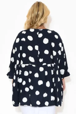 Tunic Tops<Label of Love Nia Navy Spot Tiered Top