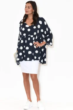 Tunic Tops<Label of Love Nia Navy Spot Tiered Top