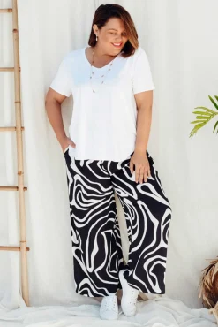 Pants<Willow Tree Niamh Navy Swirl Wide Leg Pant