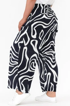 Pants<Willow Tree Niamh Navy Swirl Wide Leg Pant