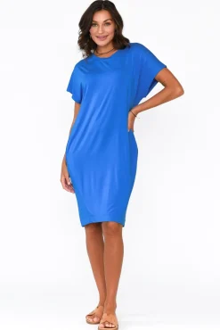 Bamboo Dresses<Lou Lou Nicks Cobalt Bamboo Tee Dress