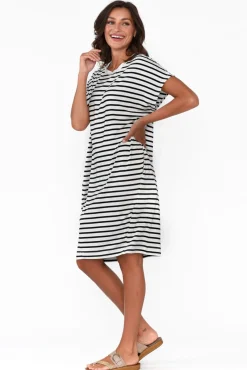 Bamboo Dresses<Lou Lou Nicks Grey Stripe Bamboo Tee Dress