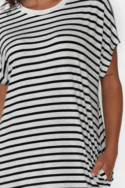 Bamboo Dresses<Lou Lou Nicks Grey Stripe Bamboo Tee Dress