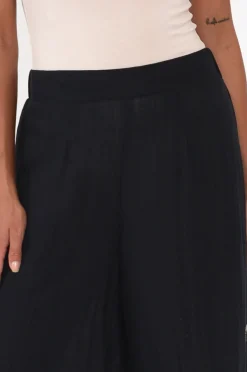 Pants<Willow Tree Nolan Black Linen Blend Button Pant