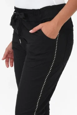 Pants<La Strada Noreen Black Drawstring Pants