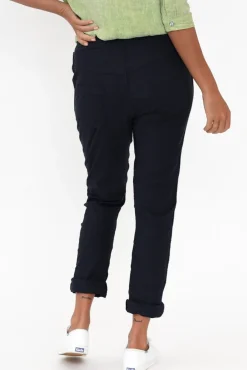 Pants<La Strada Noreen Navy Drawstring Pants