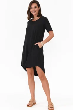 Cotton Dresses<Betty Basics Nyree Black Hi Lo Cotton Dress