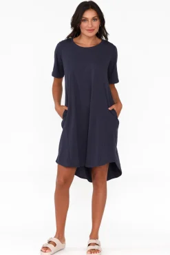 Cotton Dresses<Betty Basics Nyree Navy Hi Lo Cotton Dress