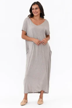 Cotton Dresses<Cotton Village Oat Pocket Crinkle Cotton Draped Dress