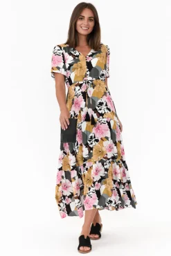 Maxi Dresses<Willow Tree Octavia Pink Blossom Button Tie Dress