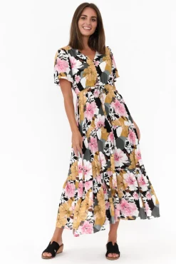 Maxi Dresses<Willow Tree Octavia Pink Blossom Button Tie Dress