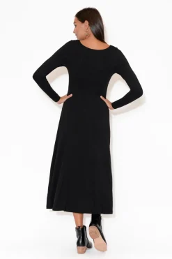 Bamboo Dresses<Bamboo Body Olivia Black Bamboo Sleeved Dress