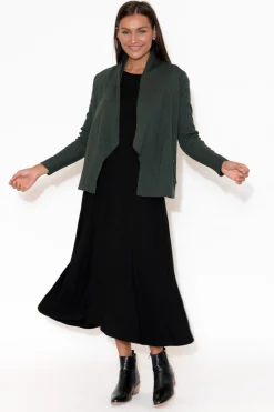 Bamboo Dresses<Bamboo Body Olivia Black Bamboo Sleeved Dress