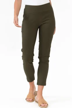 Pants<Tirelli Olympia Khaki Straight 7/8 Pant