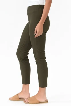 Pants<Tirelli Olympia Khaki Straight 7/8 Pant