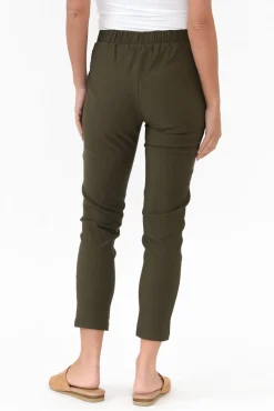 Pants<Tirelli Olympia Khaki Straight 7/8 Pant