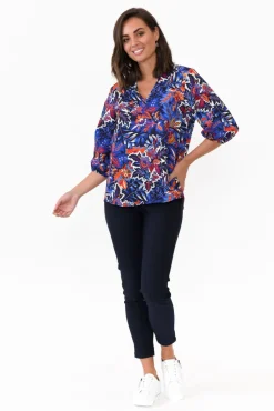 Pants<Tirelli Olympia Navy Straight 7/8 Pant