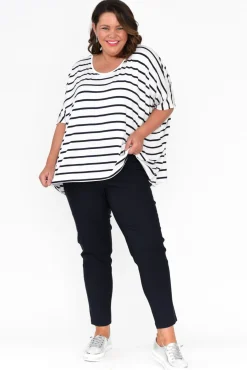 Pants<Tirelli Olympia Navy Straight 7/8 Pant