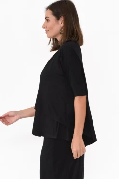 Cardigans<Bamboo Body Opal Black Bamboo Cardigan