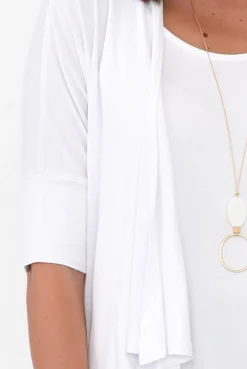 Cardigans<Bamboo Body Opal White Bamboo Cardigan