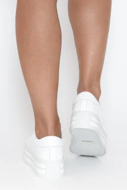 White Sneakers<Alfie and Evie Oracle White Leather Platform Sneaker