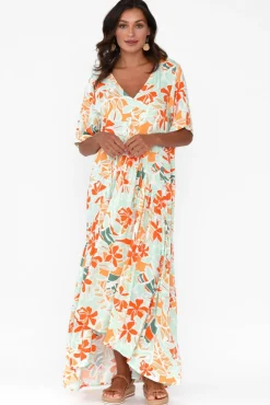 Maxi Dresses<PQ Orange Garden Peak Maxi Dress