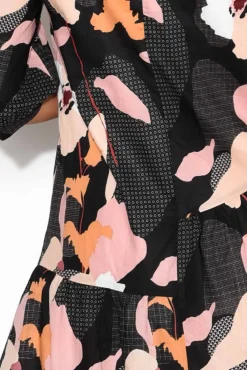 Cotton Dresses<Clarity Otis Black Floral Cotton Dress