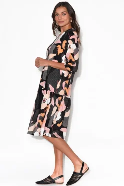 Cotton Dresses<Clarity Otis Black Floral Cotton Dress
